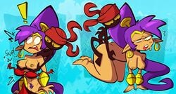 1boy 1girls alfred0sauce all_fours ambiguous_penetration doggy_style drooling earrings faceless_male hoop_earrings long_hair looking_pleasured monster_boy nude pointy_ears ponytail purple_hair rolling_eyes shantae shantae_(character) tinkerbat underling wayforward