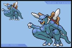 anthro blastoise female macaroni nintendo pixel_art pokemon solo