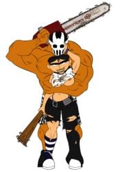 cosplay crossover drago-flame eva_(tdi) exposed_nipples nipples rick_taylor splatterhouse total_drama_island weird_crossover