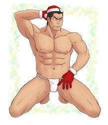 dad daisuke_kosaka kousaka_daisuke male male_only muscle ore_no_imouto_ga_konna_ni_kawaii_wake_ga_nai oyaji penis santa_claus solo