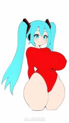 1girls beach big_breasts big_butt emz_lord hatsune_miku