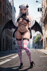 ai_generated big_breasts elf_ears female league69 long_hair looking_at_viewer naruse_maria shinmai_maou_no_testament succubus tagme white_hair