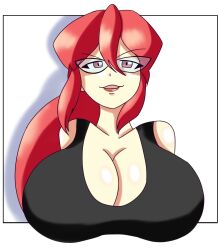 1girls big_breasts breasts female_only full_comfort glasses looking_at_viewer lorelei_(pokemon) pokemon red_hair tagme