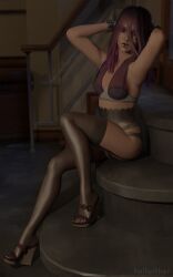 3d dbd dead_by_daylight heels hellwither lingerie sable_ward solo stockings