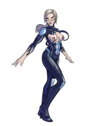 1girls 2024 artist_signature blonde_hair bodysuit breasts capcom closed_eyes dated jill_valentine jill_valentine_(blonde) marvel marvel_comics marvel_vs._capcom nipples ponytail resident_evil resident_evil_5 rot_seraph spider-man_(series) symbiote tentacle vagina