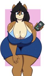 big_breasts breasts dewwydarts dewwydartz female may_(dewwydartz) rino_sato thick_thighs wide_hips