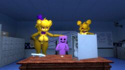 big_breasts bonfie bonnie_(cally3d) bonnie_(fnaf) five_nights_at_freddy's fredbear_(fnaf) freddy_(fnaf) fredina's_nightclub fredina_(cally3d) frenni_fazclaire purple_skin spenic spring_bonnie spring_bonnie_(fnaf) springbonnie_(cally3d) trio william_afton yellow_skin