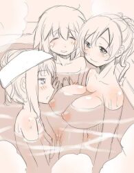 akemi_homura bathing bathtub breast_envy breast_size_difference breasts floating_breasts madoka_kaname mahou_shoujo_madoka_magica puella_magi_madoka_magica shinama tagme tomoe_mami