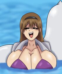 1girls big_breasts bra breasts daisy_(pokemon) female female_only full_comfort pokemon remastered source_deleted tagme water