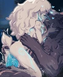 1boy 1girls black_fur butterchalk furry kindred lamb_(league_of_legends) league_of_legends riot_games vaginal vaginal_penetration vaginal_sex white_fur wolf_(league_of_legends)