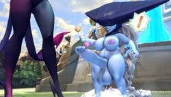 3d 3d_(artwork) body_modification coot27 dwarf dwarf_female evelynn futanari height_difference imminent_rape league_of_legends lissandra midget post_transformation shortstack shortstackification shrunken_woman succubus surprised surprised_expression surprised_face transformation yordlefied