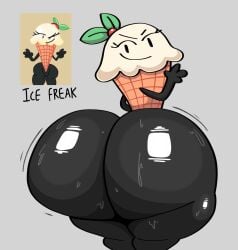 anthro ass big_ass big_butt breathotter bubble_ass bubble_butt commission fat_ass female huge_ass ice_freak_(character) inanimate inanimate_object looking_at_viewer looking_back object_shows