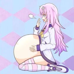 belly_expansion bloated bloated_belly bloated_stomach bloated_tummy burp burping nepgear neptunia_(series) stuffed_belly