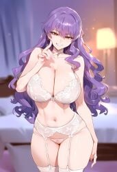 ai_generated dclp female garter_straps hiiragi_shinoa huge_breasts lingerie seraph_of_the_end tagme wide_hips