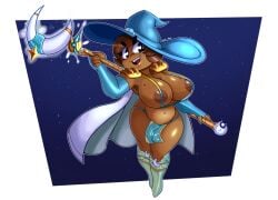 axel_hell breasts breasts breasts female female_focus female_only functionally_topless loincloth nipples revealing revealing_clothes revealing_outfit skimpy skimpy_clothes staff terraria witch