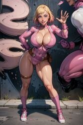 ai_generated big_breasts blue_eyes female gwen_poole gwenpool gwenpool_(series) league69 looking_at_viewer marvel marvel_comics short_hair tagme