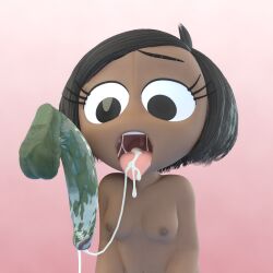 3d cum_in_mouth dildo disembodied_penis female lithiumlord open_mouth oral_penetration oral_sex rob_(vilepluff) solo uvula vilepluff