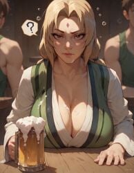 1girls against_table ai_generated alcohol asking beer big_breasts breasts drunk foam imminent_rape imminent_sex looking_at_viewer milf naruto rtxfus rtxfus34 seductive tsunade