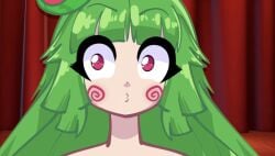 cute green_hair kissy_face screenshot vannamelon virtual_youtuber watermelon