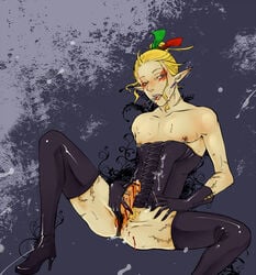 blonde_hair blood corset crossdressing final_fantasy final_fantasy_vi kefka_palazzo piercing scars yaoi