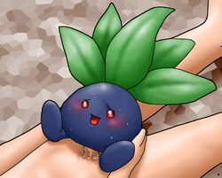 furry oddish penis pokemon pokemon_rgby pokephilia pubic_hair red_eyes spooky192_(pixiv) straight_hair sweat