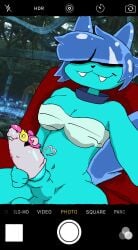 living_condom living_sex_toy extreme_size_difference futa_on_female meme dark_souls_2 goomymuffin mouse_girl catgirl ghost_girl selfie camera intersex blue_hair pink_hair condom cock_sleeve feline_penis hair_over_eyes