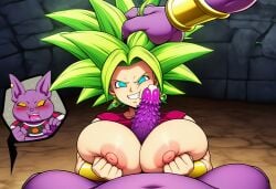 kefla dragon_ball ai_generated paizuri arrogant grabbing champa spiked_penis cum nipples