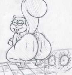 1boy 1girls 2026 anthro aquatic ass ass_clapping back_view barefoot big_ass big_butt breasts drawing_on_paper duo feet female graphite_(artwork) greyscale half-closed_eyes hi_res looking_at_another looking_at_viewer male male/female mammal monochrome nickelodeon nickelodeon_animation_studio nude nude_female pencil_(artwork) sandy_cheeks sciurid sea_sponge simple_background sketch smile smiling_at_viewer spongebob_squarepants spongebob_squarepants_(character) tail takeshi1000 traditional_media_(artwork) tree_squirrel twerking united_plankton_pictures white_background