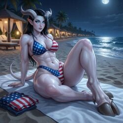 ai_generated alien_girl big_breasts bikini bikini_top devil devil_horns draenei draenei_female draenei_paladin draenei_priest draenei_shaman graenei monster_girl perky_breasts saint_seiya saori_kido succubus succubus_horns succubus_tail thick_ass thick_hips thick_legs thick_thighs tiefling