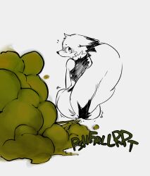 2023 anthro big_butt blush blush_lines butt canid canine ears_down english_text fart fart_cloud fart_fetish female female_anthro female_farting fluffy fluffy_tail fox fur green_fart_cloud green_text head_turned hi_res hybrid lichee looking_at_viewer looking_back looking_back_at_viewer mammal mephitid nude nude_anthro nude_female onomatopoeia pepper_(lichee) pivoted_ears rear_view restricted_palette sitting skunk snout solo sound_effects tail text wide_hips