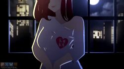 2d animated belly_button bouncing_breasts breasts_out erect_nipples exposing_breasts female great_celacanto_(gcelacanto/inmortalgreat) large_breasts lewddarkfox_va night opennsfwsp original_character pov red_hair smirk sound tagme trevobutevil video zoey_(trevobutevil)
