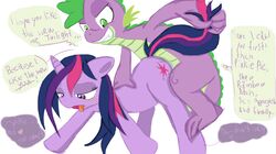 animal_ears dragon english_text equine female friendship_is_magic from_behind hair horn horse male my_little_pony penetration pony rape sex spike_(mlp) straight_hair sweethd tail text twilight_sparkle_(mlp) two_tone_hair unicorn