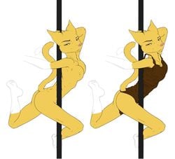 anthro breasts dancing feline fur furry katia katia_managan khajiit plain_background pole_dancing prequel the_elder_scrolls video_games visual_commodity white_background