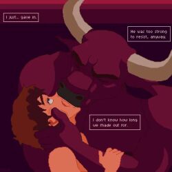 2boys 2d abs affectionate animated anthro anthropomorphic bara big_bulge big_hands big_muscles bovine bovine_penis brown_hair bull clothed_male deep_kissing dilf dominant_male embrace erection extreme_french_kiss extreme_size_difference eye_contact fantasy_creature french_kissing gay gay_sex hand_on_back hand_on_face height_difference horned_male horns horny hugging human interspecies kissing large_penis loop looping_animation making_out male male/male male_only minotaur monster_boy muscular_anthro muscular_male neck_kiss nude_male partially_clothed passerine passionate passionate_kiss passionate_sex pectorals pixel_animation pixel_art pixsunflower pixsunflower3 pleasure_face public_display_of_affection purple_skin red_bull size_difference submissive_male tagme tail tongue tongue_kiss tongue_out video yaoi