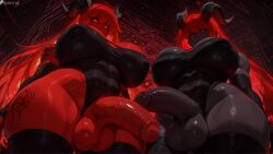 16:9 2futas 2d ai_generated balls big_breasts breasts busty cock curvaceous curvaceous_figure curvy curvy_body curvy_figure curvy_futa curvy_hips dick dickgirl duo futanari huge_breasts intersex penis quantrup toned toned_futa demon succubus