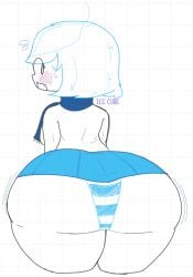 battle_for_dream_island bfb bfdi bfdia blue_scarf blue_skirt blush_lines blushes blushing blushing_at_viewer bra_visible_through_clothes embarrassed fat_ass fat_butt female female_focus female_only huge_ass humanized i_wanna_fuck_her_so_bad i_want_her_to_sit_on_my_face_while_i_eat_her_out ice_cube ice_cube_(bfdi) jacknjellify looking_at_viewer looking_back looking_back_at_viewer object_show object_show_community object_shows osc panties panties_visible_under_skirt revealing_panties short_skirt skirt_lift skirt_too_short striped_panties tpot twosevsixthree wide_ass wide_hips