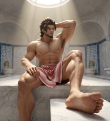 overwatch emre_sarioglu emre emre_(overwatch) overwatch_2 male male_only male_focus body_hair pubic_hair pubes cock dick bulge bulge_through_clothing bulge_under_clothes huge_cock huge_balls turkish_clothing turkish turkey turkish_male turkish_bath bath onsen sauna sweat sweaty_body chest huge_thighs calves speedo speedo_only hot_spring fog foggy rsundae armpits armpit_hair armpit_fetish armpit hairy_armpits hairy_male hairy_legs hairy_balls balls_under_clothes balls_in_panties balls_bulge feet feet_up feet_fetish male_feet legs legs_up legs_spread legs_open handsome hot sfw sfw_version_available rule34 huge_penis huge_nipples nipples nipple_fetish male_pubic_hair beard bearded long_hair dilf oc ai_generated ai-created ibispaint_(artwork) yarrak