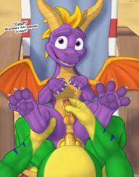 absurd_res activision anal anal_penetration anthro balls claws dracovar_valeford dragon duo feral first_person_view gecko genitals gex_(series) gex_the_gecko hi_res holding_penis lizard looking_at_viewer male male/male mythological_creature mythological_scalie mythology open_mouth open_smile pawpads penetration penis reptile scalie smile spyro spyro_the_dragon