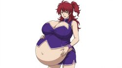 ai_generated bloated_belly bloated_stomach bloated_tummy female_villain freckles freckles_on_face ginger ginger_female ginger_hair gundam_00 large_breasts nena_trinity ponytail ponytail_female pregnant pregnant_belly pregnant_female red-haired_female villainess yellow-eyed_female