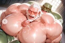 civitai ai_generated reinhardt overwatch bara gay gay_sex male male_only male/male gangbang pecjob paizuri muscular_male muscular