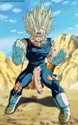 anime balls big_cock big_dick big_penis dragon_ball dragon_ball_z edit edited edited_art edited_image edited_official_artwork edited_screencap geekwithepower huge_cock huge_dick huge_penis male male_only muscular muscular_male ripped_clothing saiyan super_saiyan super_saiyan_2 vegeta veiny_penis