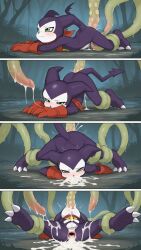 ai_generated digimon raped_by_monster swamp monster tentacles anal anal_sex anal_penetration impmon cum cum_in_ass