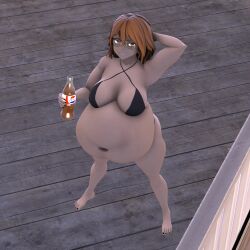 bbw big_breasts breasts cleavage female huge_breasts kingofthekabuto overweight queenofthekabuto thick_thighs wide_hips