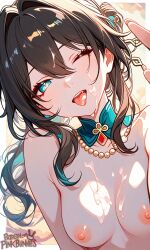 artist:pinkbunnies honkai_star_rail ruan_mei_(honkai_star_rail) 1girl solo breasts large_breasts nipples areolae ass pussy nude completely_nude uncensored nsfw hentai blush curvy thick_thighs wide_hips thighs navel long_hair looking_at_viewer smile seductive open_mouth full_body high_resolution highly_detailed simple_background rule34 ai_generated patreon