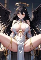 ai_generated animated anime_girl anime_style big_ass big_breasts black_wings fallen_angel no_sound tagme video