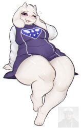 cute deltarune dj_funk_flex dj_swamp_izzo is_it ithink playboi_carti pose purple_eyes sfw slightly_chubby toriel undertale undertale_(series) white_background white_fur