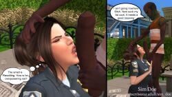 3d age_difference big_breasts big_cock big_dick big_penis black_hair bottomless bottomless_male britany_becker(sim_doe) brown_hair caption comic comic_page degrading dennis_thomas(sim_doe) english english_text forced forced_oral forced_sex hobo homeless homeless_male huge_cock interracial licking_penis maledom maledom_caption massive_cock massive_dick massive_penis original_characters penis police police_officer police_uniform policewoman public public_sex rape raped raped_female sim_doe sims sims4 sims_4 speech_bubble speech_bubbles the_sims the_sims_4