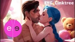 1man 1man1girl ai_animation ai_art ai_assisted ai_generated ai_video animated arcane arcane_jayce arcane_jinx bedroom blue_hair cute cute_face cute_female cute_girl eyg eyg_linktree french_kiss french_kissing handsome handsome_man happy jayce jayce_(league_of_legends) jinx jinx_(arcane) jinx_(league_of_legends) kiss_on_lips kissing loop looping_animation love mp4 profile_view side_view smile tagme teddy_bear teddy_bear_(species) twin_braids twintails unshaven_face video