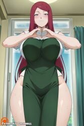 1girls ahe_gao ai_generated apron bathroom big_ass big_breasts cheating cheating_wife light-skinned_female long_hair mature_female milf naruto naruto_(series) naruto_shippuden pervert smile uzumaki_kushina zadbhell