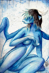 anthro breasts dragon female horn missoro nude pussy sitting solo wings